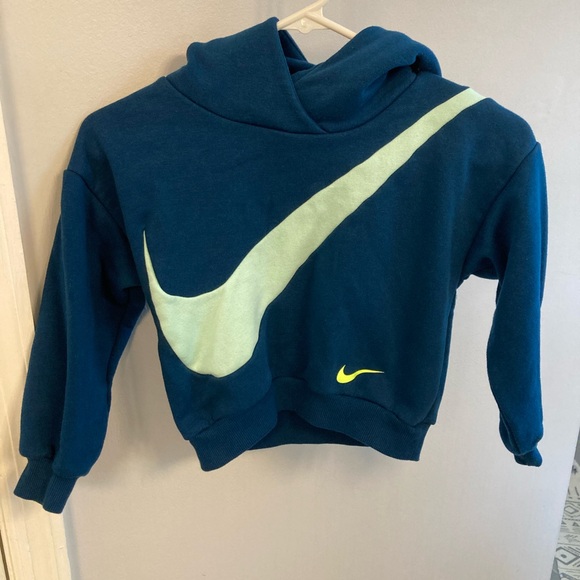 Nike Other - Nike Girls Cropped Hoodie Sweatshirt Teal and blue Size Small
